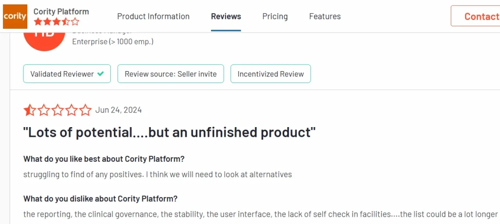 Cority G2 Reviews