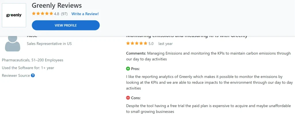 Greenly Capterra review