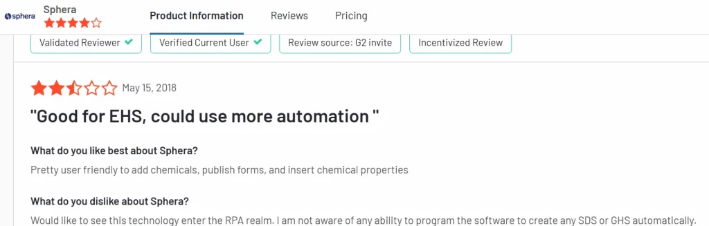 Sphera G2 reviews