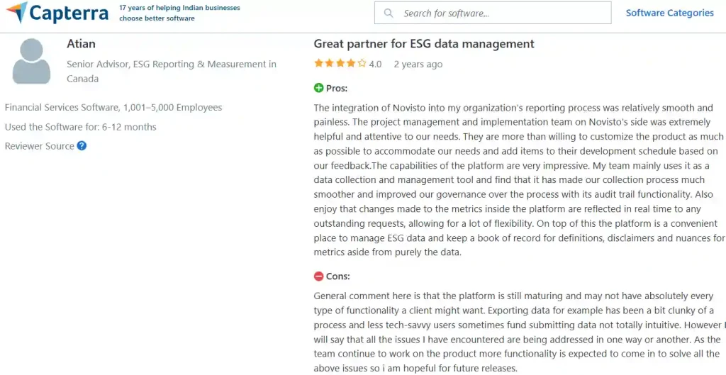 Novisto Capterra Reviews